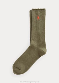 pamut keverékű legénységi zokni 2680482600 férfiak Ralph Lauren olajbogyó