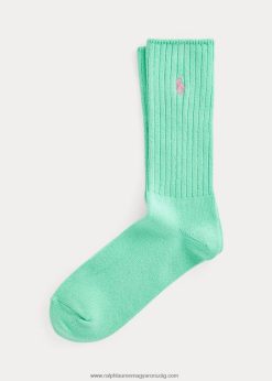 pamut keverékű legénységi zokni 2680482608 férfiak Ralph Lauren világos zöld