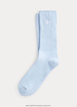 pamut keverékű legénységi zokni 2680482614 férfiak Ralph Lauren világoskék