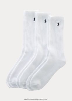 pamut keverékű legénységi zokni 3 db 2680488797 férfiak Ralph Lauren fehér