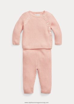 pamut pulóver és nadrág szett 2680487793 baba Ralph Lauren halvány rózsaszín