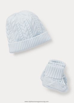 pamut sapka-cipőkészlet 2680488340 baba Ralph Lauren gyöngyház kék