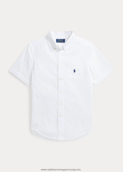 pamut seersucker rövid ujjú ing 2680486588 gyerekek Ralph Lauren fehér