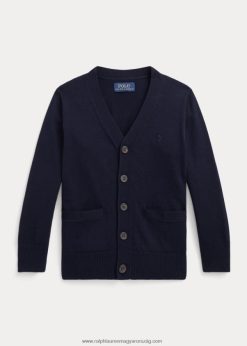 pamut V-nyakú kardigán 2680485864 gyerekek Ralph Lauren rl haditengerészet