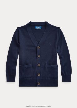 pamut V-nyakú kardigán 2680485915 gyerekek Ralph Lauren rl haditengerészet