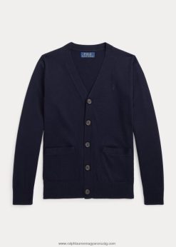 pamut V-nyakú kardigán 2680486240 gyerekek Ralph Lauren rl haditengerészet