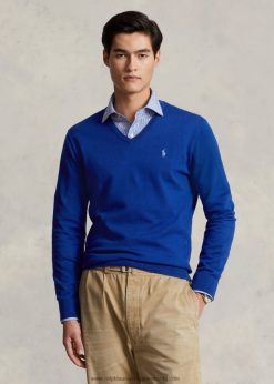 pamut V-nyakú pulóver 2680488568 férfiak Ralph Lauren városi királyi