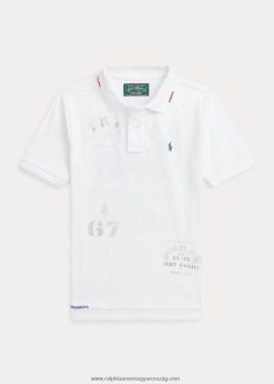 pamuthálós grafikus pólóing 2680486172 gyerekek Ralph Lauren klasszikus oxford fehér