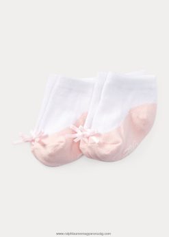 pamutkeverék zokni 2 db 2680488055 baba Ralph Lauren fehér/rózsaszín