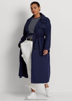 pamutkeverékes sávolykabát 2680484806 nők Ralph Lauren kifinomult haditengerészet