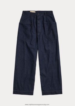 pamutvászon farmer széles szárú nadrág 2680483665 nők Ralph Lauren indigó