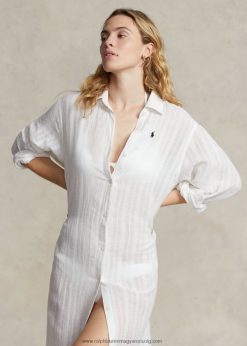 pamutvászon ingruha takaró 2680483234 nők Ralph Lauren fehér