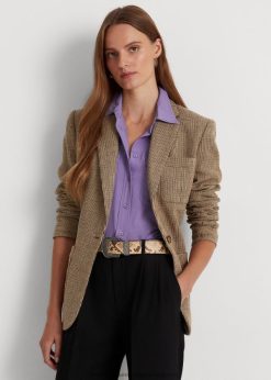 pamutvászon twill blézer 2680484866 nők Ralph Lauren barna multi