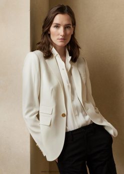 parker sztreccs gyapjú kabát 2680483441 nők Ralph Lauren krém