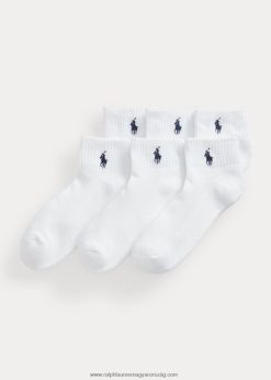 párnázott, hálós zokni, 6 db 2680485492 nők Ralph Lauren fehér