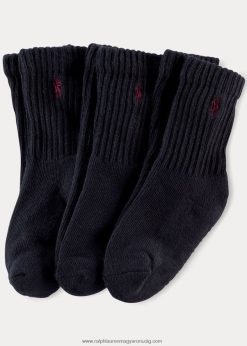 párnázott legénységi zokni 3 db 2680485962 gyerekek Ralph Lauren haditengerészet