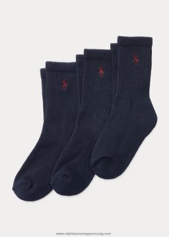párnázott legénységi zokni 3 db 2680486332 gyerekek Ralph Lauren haditengerészet