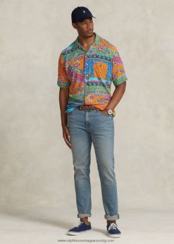 patchwork-mintás tábori ing 2680481358 férfiak Ralph Lauren provence-i medalion