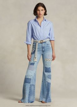 patchwork pamut flare farmer 2680483090 nők Ralph Lauren del valle mosás