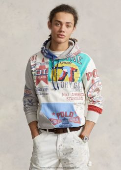 patchwork polár grafikus pulcsi 2680488499 férfiak Ralph Lauren deckwash fehér multi