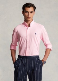 pehelykönnyű hálós ing 268048412 férfiak Ralph Lauren karmel rózsaszín