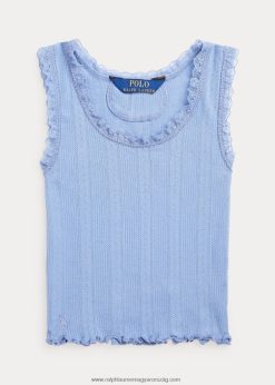 pointelle kötött pamut felső 2680486833 gyerekek Ralph Lauren csatorna kék