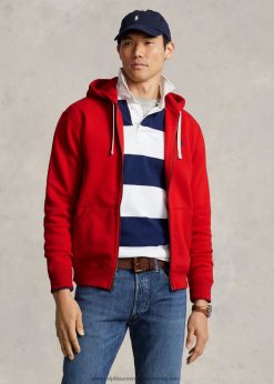 polár teljes cipzáras kapucnis pulcsi 268048392 férfiak Ralph Lauren 2000 rl piros