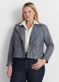 polírozott bőr motokabát 2680484617 nők Ralph Lauren chambray kék