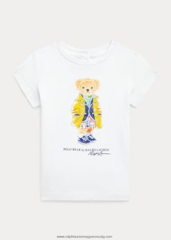 polo bear pamut dzsörzé póló 2680487875 baba Ralph Lauren fedélzetmosó fehér