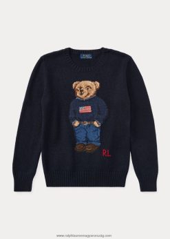 polo bear pamut pulóver 2680486310 gyerekek Ralph Lauren vadásztengerészet
