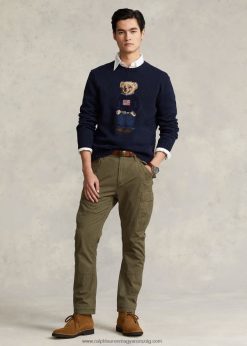 polo bear pamut-vászon pulóver 2680481252 egynemű Ralph Lauren haditengerészet