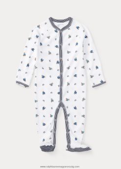 polo bear pamuttalpú kezeslábas 2680487712 baba Ralph Lauren fehér multi/finomított sötétkék