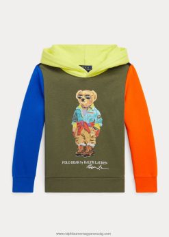 polo bear színű blokkolt polár kapucnis pulcsi 2680486531 gyerekek Ralph Lauren sötét zsálya multi