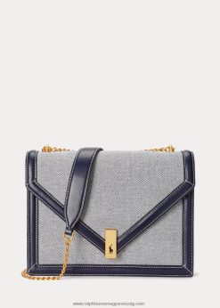 polo id vászon boríték lánctáska 2680485166 nők Ralph Lauren sötétkék/krém