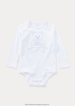 póló mackó pamut interlock body 2680487696 baba Ralph Lauren fehér