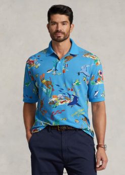 póló mackóhálós pólóing 2680481350 férfiak Ralph Lauren kék