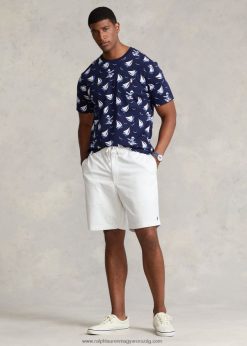 polo prepster stretch chino short 2680481455 férfiak Ralph Lauren fedélzetmosó fehér