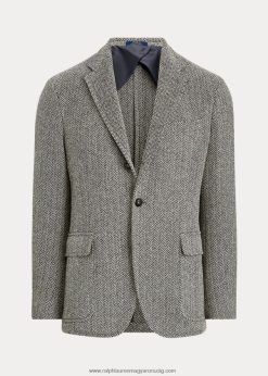 póló puha halszálkás sportkabát 2680481295 férfiak Ralph Lauren fekete/krém