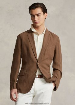 póló puha vászon öltöny kabát 2680488459 férfiak Ralph Lauren poggyász barna