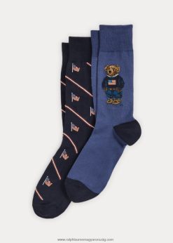 pólómaci nadrágzokni 2 db 2680482351 férfiak Ralph Lauren sötétkék/piros