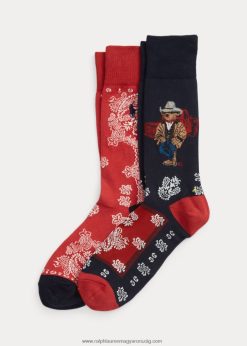 pólómaci nadrágzokni 2 db 2680482352 férfiak Ralph Lauren sötétkék/piros