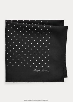 pöttyös selyem foulard zseb négyzet 2680482666 férfiak Ralph Lauren fekete