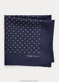 pöttyös selyem foulard zseb négyzet 2680482667 férfiak Ralph Lauren haditengerészet