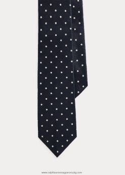 pöttyös selyem szatén nyakkendő 2680482686 férfiak Ralph Lauren sötét tengerészkék