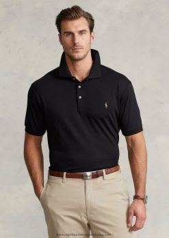 puha pamut póló 2680481534 férfiak Ralph Lauren fekete