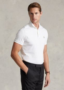 puha pamut póló-mindenhez passzol 268048193 férfiak Ralph Lauren fehér