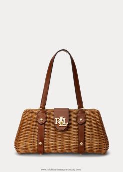 rattan közepes lilly táska 2680485405 nők Ralph Lauren dió/barna