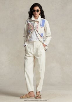 redős pamut halszálkás nadrág 2680483201 nők Ralph Lauren természetes