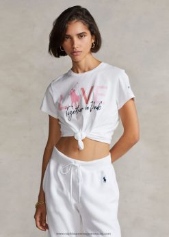 rózsaszín póni pamut nyakú póló 2680483435 nők Ralph Lauren