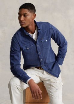 ruhafestett farmer nyugati ing 2680481119 férfiak Ralph Lauren világos tengeri